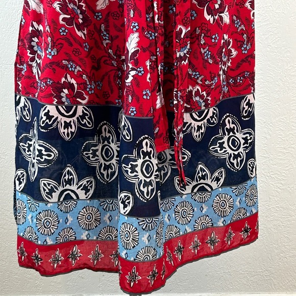 Lane Bryant Red and Blue Floral Midi Dress - Picture 3 of 8
